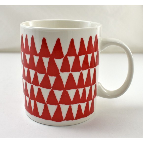 Starbucks Red Triangle Trees Mug - 2016 Starbucks Holiday Coffee Cup 12 fl oz - Picture 3 of 6